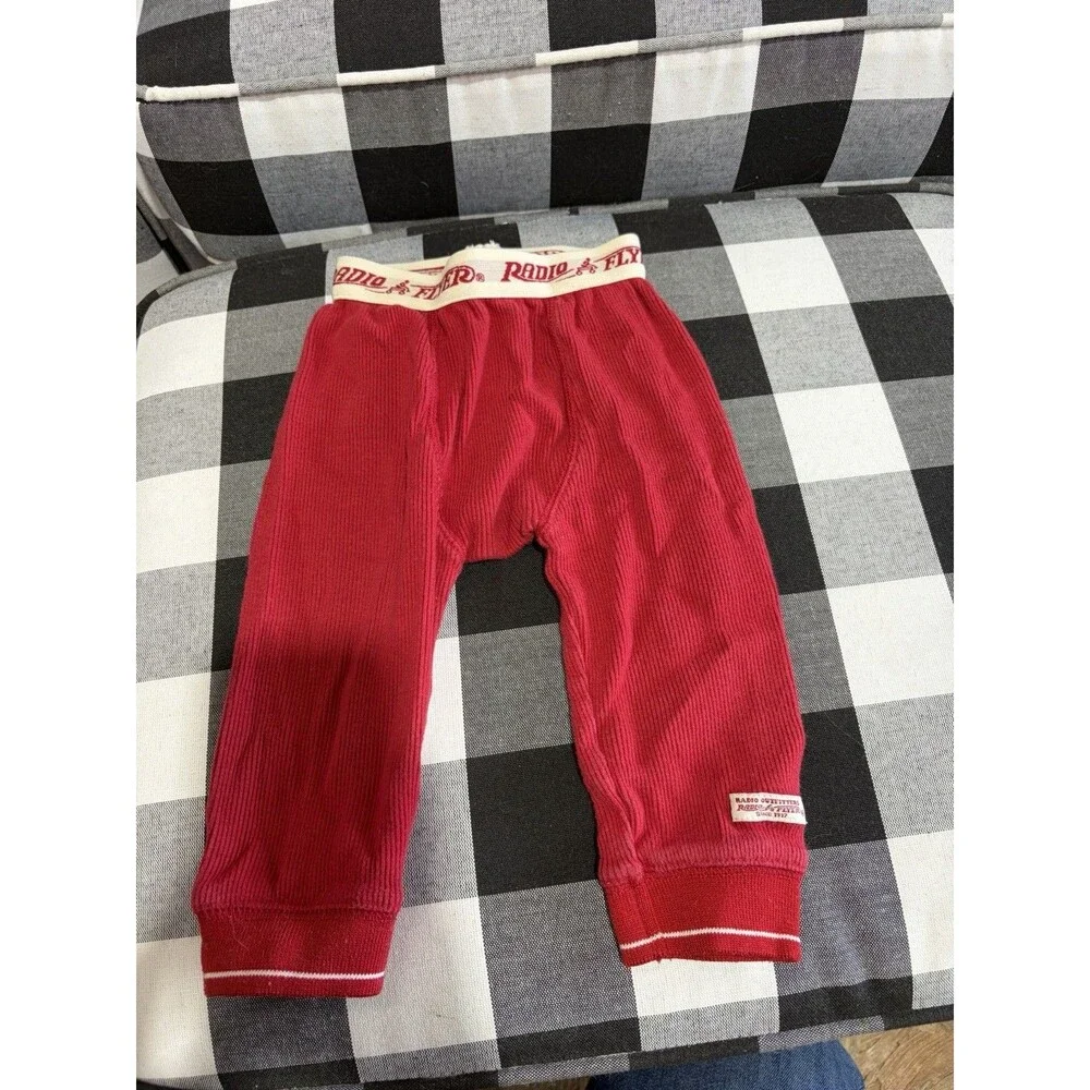 Y2K Radio Flyer 2-Piece Ribbed Outfit Set Long Sleeve Shirt & Pants 3/6 MOS
